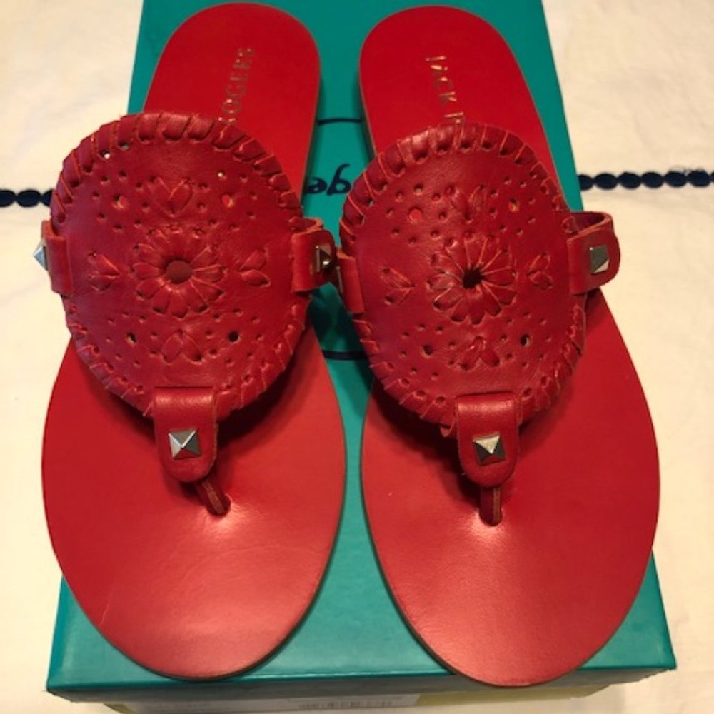 Jack Rogers Georgica Sandal, Red Size 7.5, NWOB